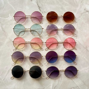 Round Circle Sunglasses, Pastel Ombre Sunglasses, Unisex Mens Sunglasses, Party Rave Sunglasses, Hippie Sunglasses, Retro 90s Sunglasses