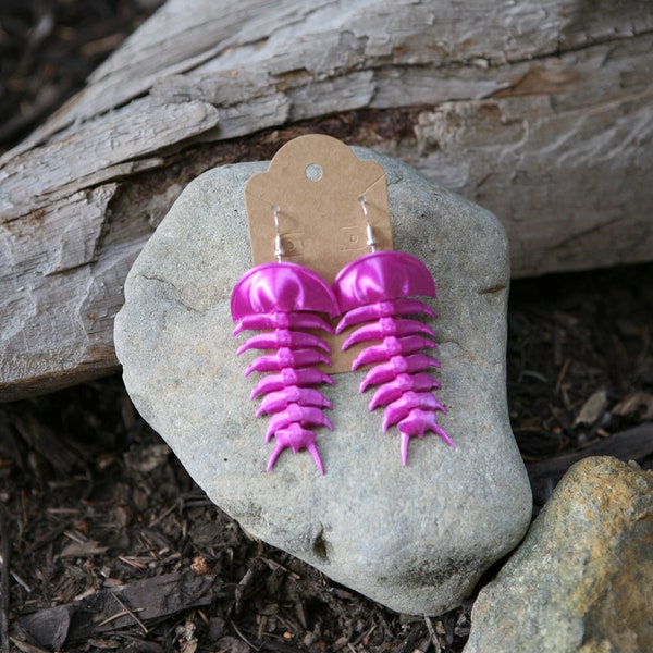 Silky Purple trilobite Earrings