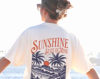 Sunshine Shirt, Coastal Tshirt, Trendy Girls Shirt, Summertime Shirt, Beach Shirt, Comfort Colors Shirt, Oversized Shirt, Summer Graphic Tee