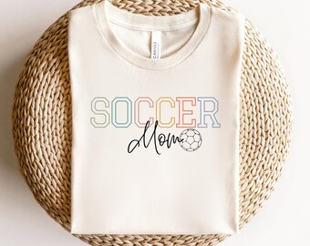 Soccer Mom T-Shirt, Retro T-Shirt, Cute Mom Shirt, Soccer Shirt, Boy Mom Shirt, Girl Mom Shirt, Colorful Mom T-Shirt, Trendy Mom Tee