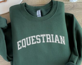 Equestrian Shirt/Sweatshirt Option, Varsity Lettering Horseback Riding Shirt