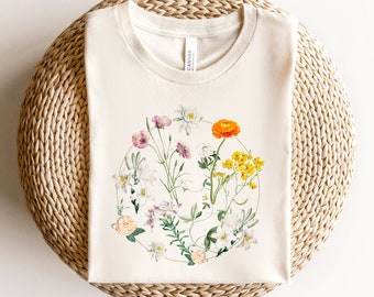 Floral Shirt, Trendy Flower Shirt, Vintage Flower Shirt, Wild Flower Shirt, Gift For Her, Aesthetic Floral Shirt, Cute Gift Idea