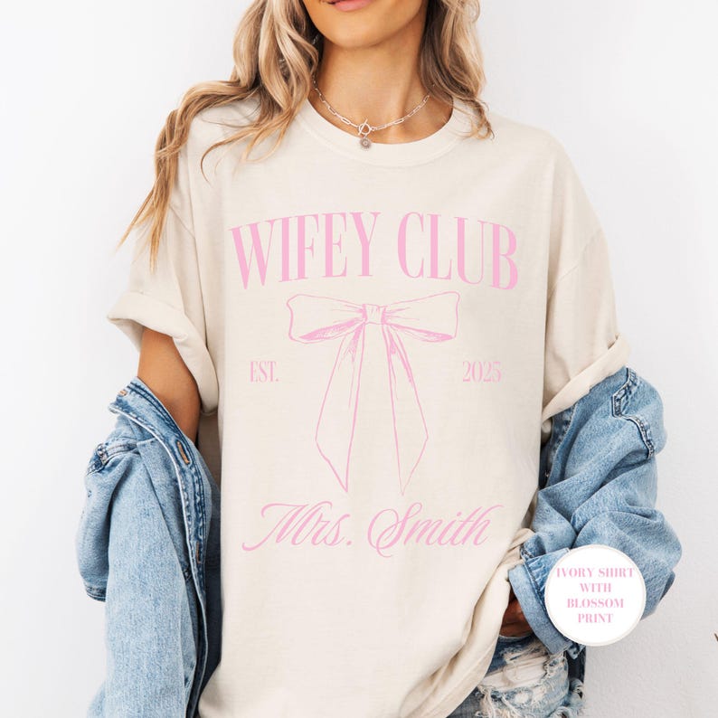 Custom Wifey Tshirt Comfort Colors, Fiance Shirt, New Wife Gift, Coquette Wifey Shirt, Engagement Gift, Engagement Announcement, Bride Shirt