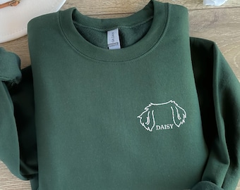 Custom Dog Embroidered Sweatshirt, Embroidered Dog Shirt, Custom Dog Name Embroidered Sweatshirt, Pet Lovers Gift, Dog Mom Christmas Gift