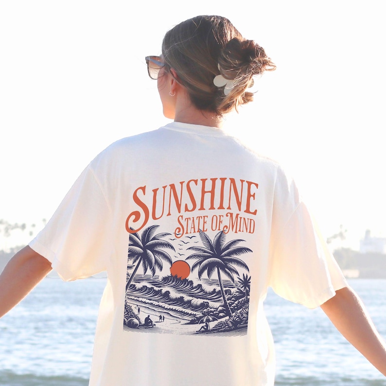 Sunshine Shirt, Coastal Tshirt, Trendy Girls Shirt, Summertime Shirt, Beach Shirt, Comfort Colors Shirt, Oversized Shirt, Summer Graphic Tee image 1