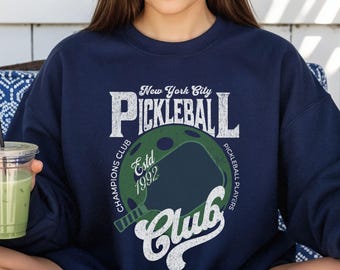 Pickleball Vintage Style Crewneck Sweatshirt, Pickleball Apparel Gift