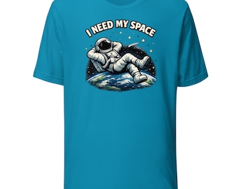 Camiseta divertida de astronauta, camiseta gráfica "Necesito mi espacio".