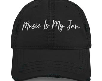 Gorra desgastada "La música es mi pasión". ¿Cuál es tu pasión? Hay muchas para elegir.