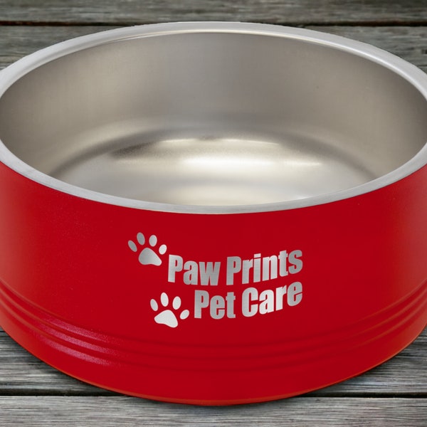 Custom Laser Engraved Pet Bowls, 18 oz, 32 oz, 64 oz, Powder Coated, Dog Bowl, Cat Bowl, Water Bowl, Stainless Steel, Personalized, Gift