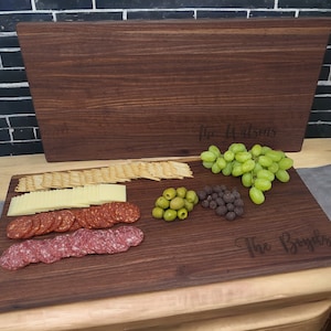 Charcuterie Board, Personalized Charcuterie Board, Wedding Gift, Laser Engraved, Walnut, Maple, Solid Wood, Handmade, Platter