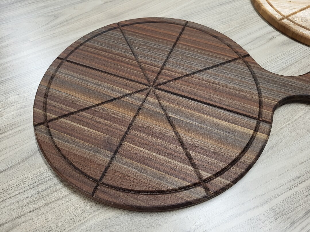 Laser Engraved Pizza Cutting Board Maple Walnut Hand Made Etsy
