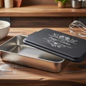 Custom Laser Engraved Cake Pan, 9 x 13 Aluminum Cake Pan with Engraved Lid, Mother's Day Gift, Gift for Mom, Baking Gift, Housewarming Gift