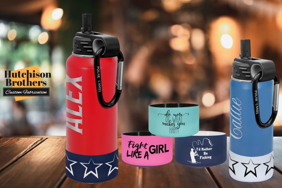 Laser Engraved Silicone Water Bottle Boots for 20 Oz, 32 Oz, 40 Oz