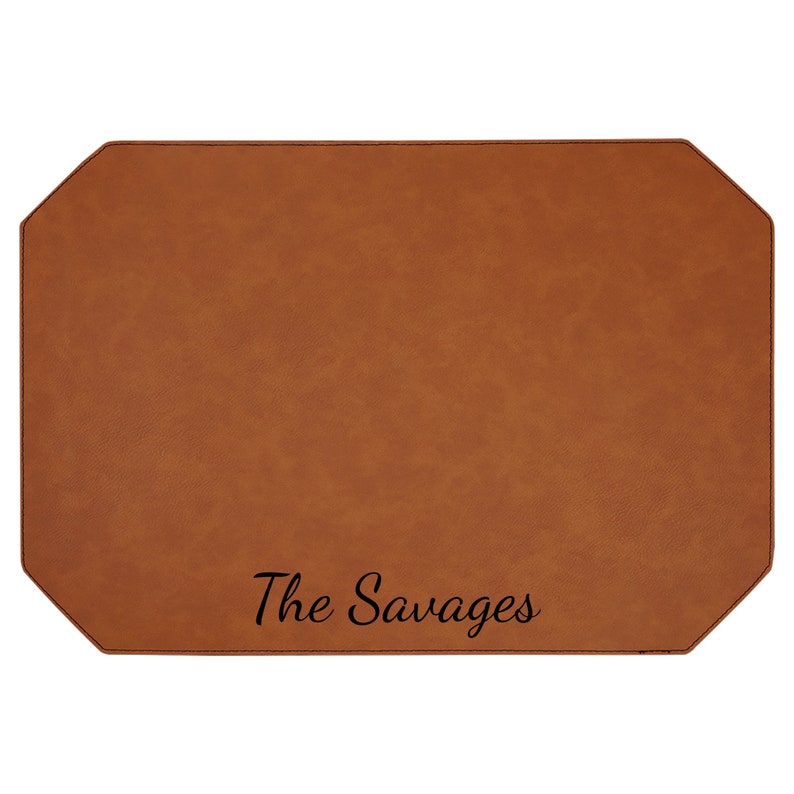 Personalized Vegan Leather Placemat: Laser Engraved Table Setting - Etsy
