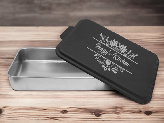 Custom Engraved Cake Pan Lid, 9x13 Pan, Bakers Gift 