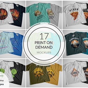 17 Editable POD Mockups | T-Shirt Design | Cup Design | PSD Templates | Print On Demand Ready | POD | Editable Template