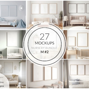 27 Nursery Mockup Frames | Bundle M#2 | PSD | Nursery Frames | Children Room Mockup | Smart Object | Photopea Photoshop Canva