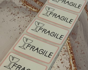 Cute Girly Fragile packaging stickers for your small business