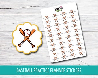 Baseball Practice Planner Sticker Sheet: Reminder Stickers for Sports Enthusiasts