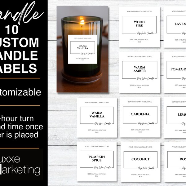 Custom Candle Labels Etsy