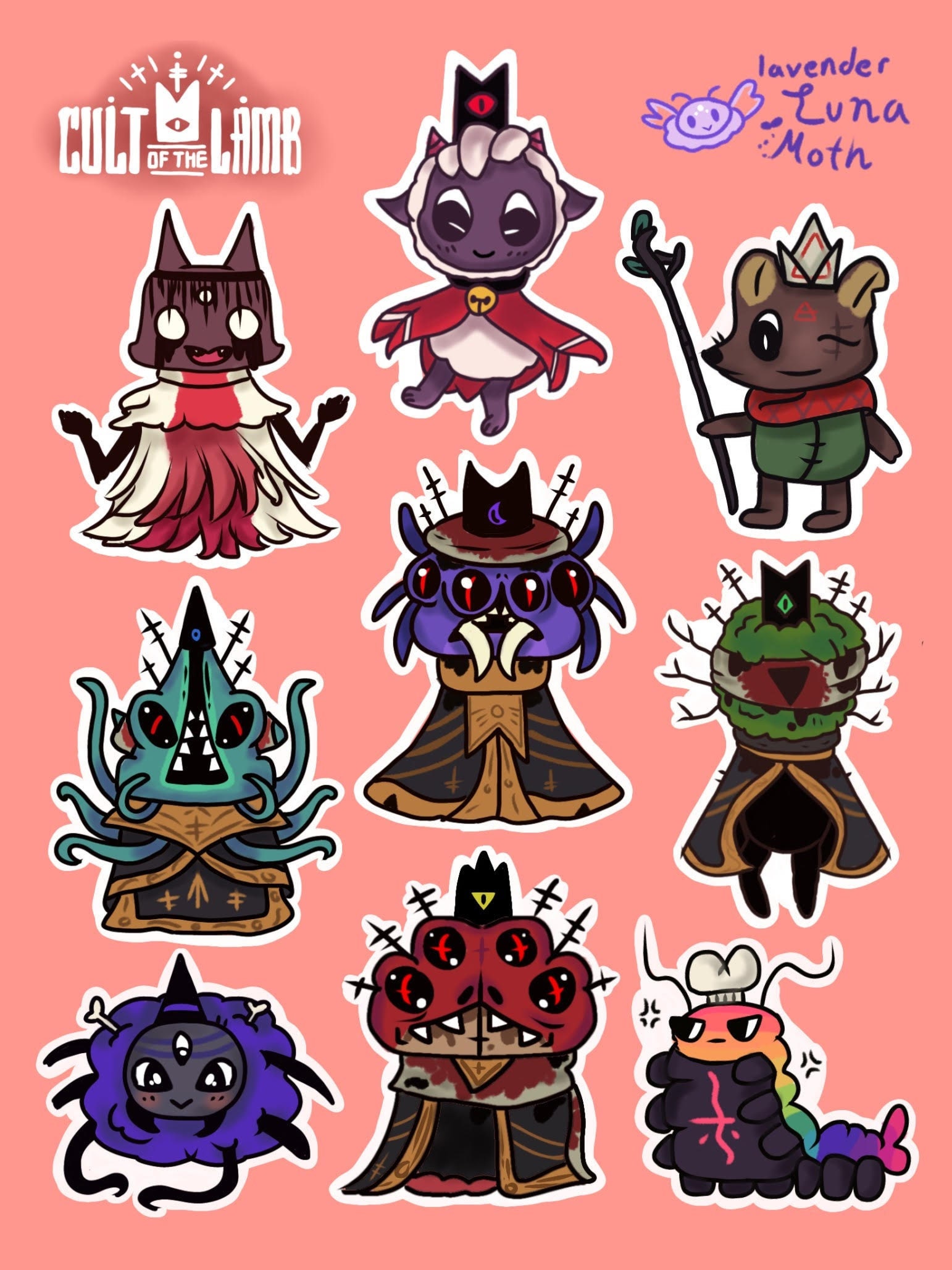 Cult Of The Lamb Mini Sticker Sheet Heretics You ll Love Etsy