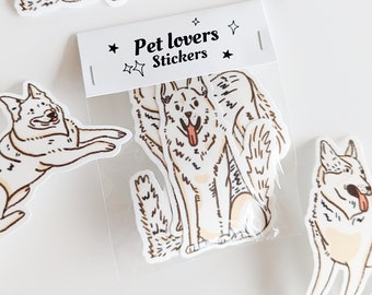 Sticker chien, sticker animal de compagnie découpé, papeterie mignonne, stickers planificateur, berger allemand