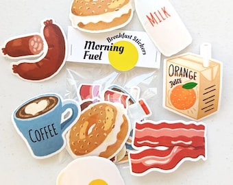 Breakfast Sticker pack for foodie with kawaii and food stickers