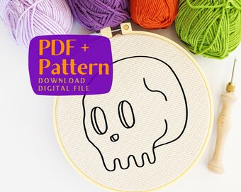 Halloween Punch Needle Pattern, PDF Pattern, Coaster DIY, for beginner, tutorial, Yarn Pattern, Yarn Art, Mug rug DIY, Home decor