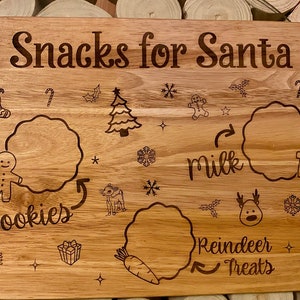 Santa Treats Board – Personalized Christmas Bamboo Snack Cutting Board