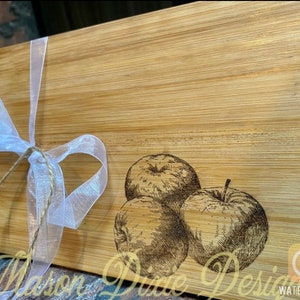 Cutting Board Wood, Personalized- Apple engraved