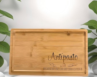 Italian Antipasto Charcuterie Board – Cheese, Wine & Serving Platter Gift