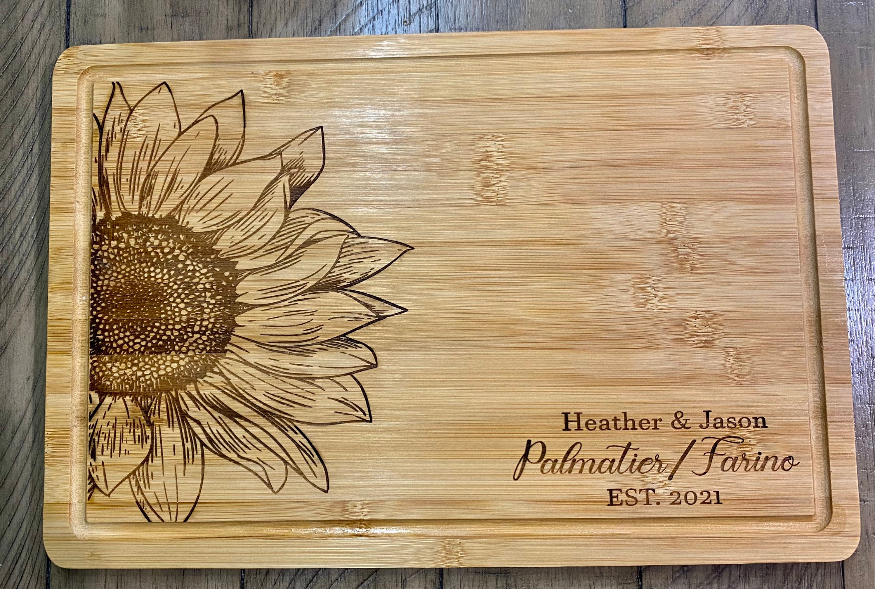 Personalized Sunflower, Custom Cutting Board , Charcuterie Board