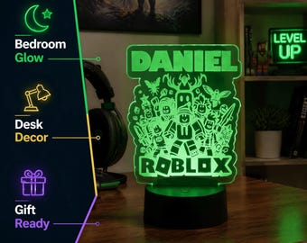 Personalized Roblox LED Night Light | Custom Gamer Room Decor