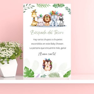 Jungle Baby Shower Game 6 in het Spaans / Jungla Juego 6 de Bienvenida de bebe en español