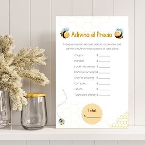 Biene Baby Shower Spiel 3 auf Spanisch / Abeja Juego 3 de Bienvenida de bebe en español