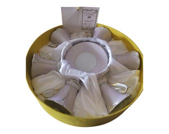 Vintage Italian Design Tea Cup Set with Satin Case