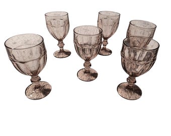 Vintage Libbey Gibraltar Plum Pink Goblets