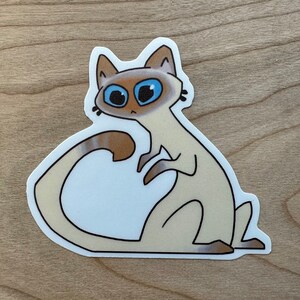 Siamese Cat Sticker - Laptop Case Decal Matte Vinyl Sticker - Cute Drawing - Cat Stickers Blue Eyes Siamese Cat Gift - Kitty Kitten Cats