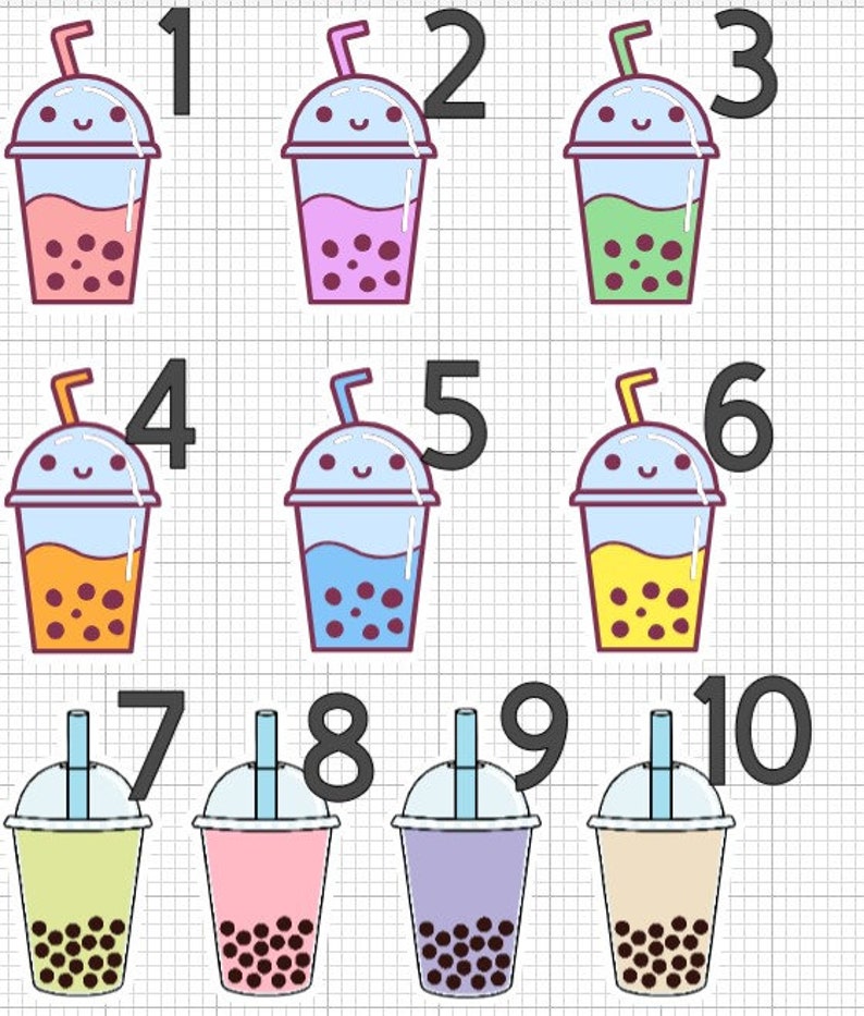 Boba Tea Vinyl Stickers - Bubble Tea - Etsy
