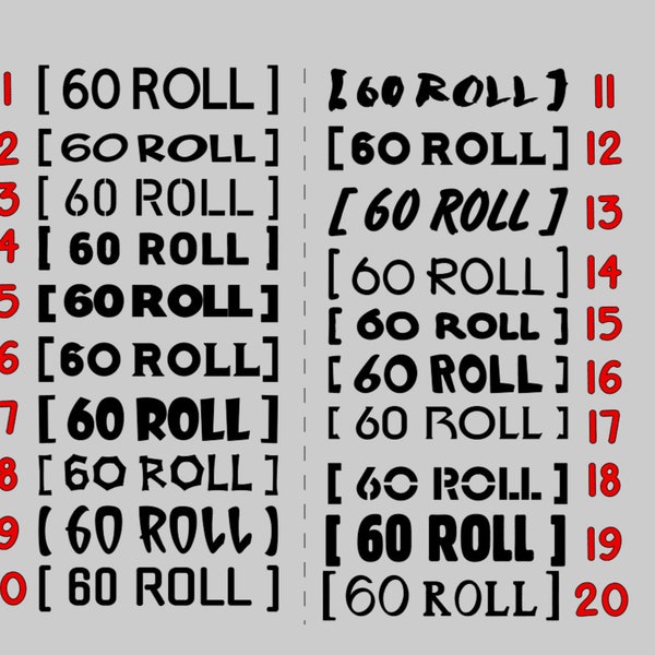 60 Roll Race Vinyl Decal Customizable