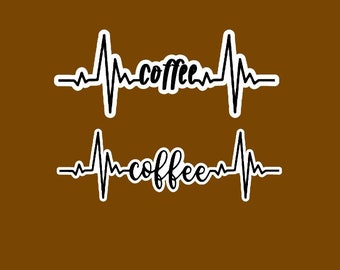Coffee Heartbeat Vinyl Sticker