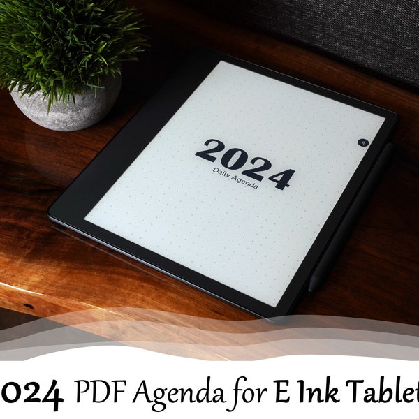 2024 Daily Agenda/Planner Template for E ink Tablets (reMarkable 2, Kindle Scribe, etc.)