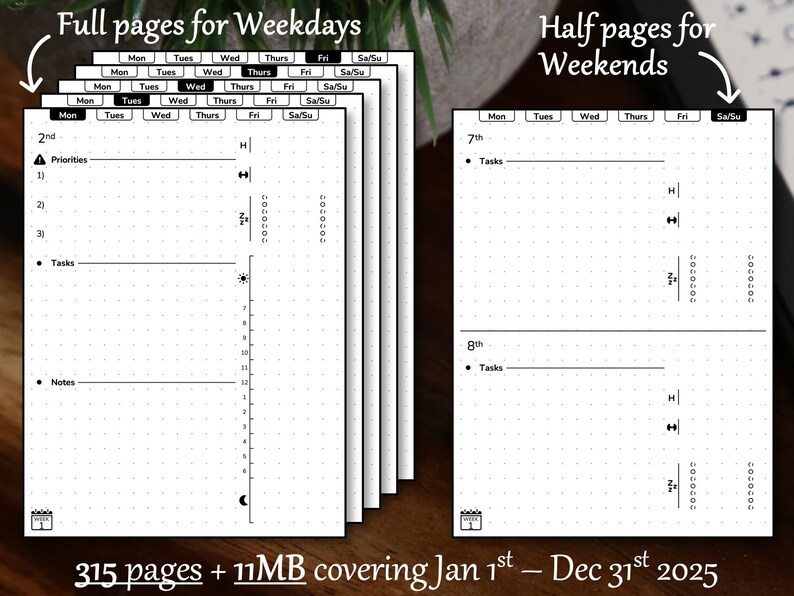 2025 Daily Agenda/planner Template for E Ink Tablets remarkable 2