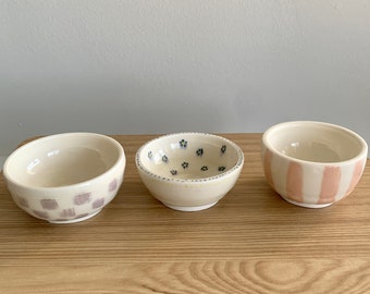 Fun Design Ice Cream Bowl | Porcelain | Trinket Dish | Catch All Bowl | Ceramic Bowl | Handmade Pottery | Easter