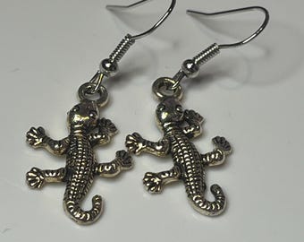 Cute Lizard Gecko Dangle Earrings - Animal Reptile Jewelery
