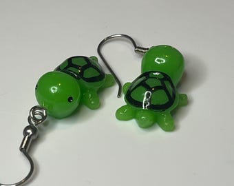 Cute Turtle Dangle Earrings – Sea Life Animal Charms
