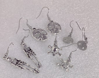 Skeleton Dangle Earrings - Spooky Halloween Jewelry - CHOOSE YOUR FAVORITE!