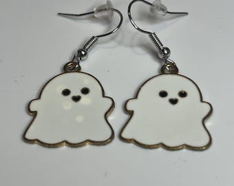 Cute and Spooky Ghost Halloween Earrings - Dangle Scary Goth Jewelery Ghostie
