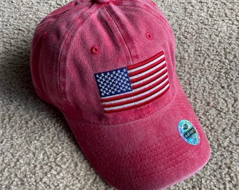 Distressed Denim American Flag Hat: Vintage Patriotic Cap