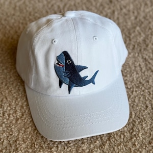 Kids Shark Embroidered Baseball Hat: Adjustable Cotton Cap
